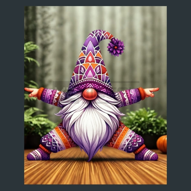 Yoga Gnomes 2 Metal Wall Art and Desktop Mouse Pad by X2Metal