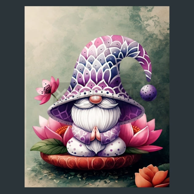 Yoga Gnomes 20 Metal Wall Art and Desktop Mouse Pad by X2Metal