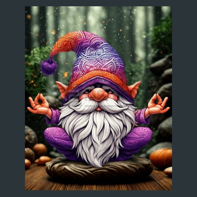 Yoga Gnomes 3 Metal Wall Art and Desktop Mouse Pad by X2Metal
