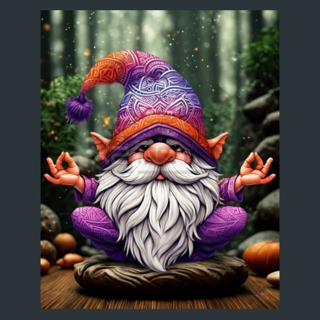 Yoga Gnomes 3 Metal Wall Art and Desktop Mouse Pad by X2Metal