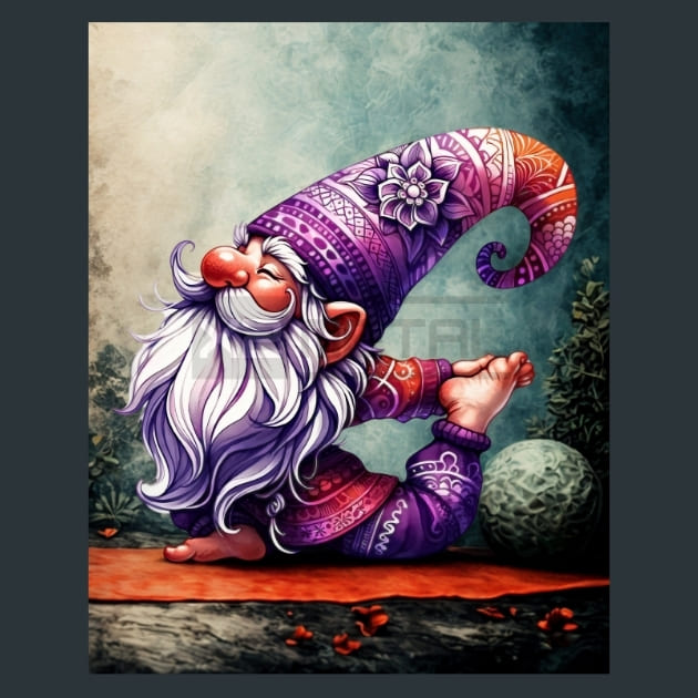 Yoga Gnomes 5 Metal Wall Art and Desktop Mouse Pad by X2Metal