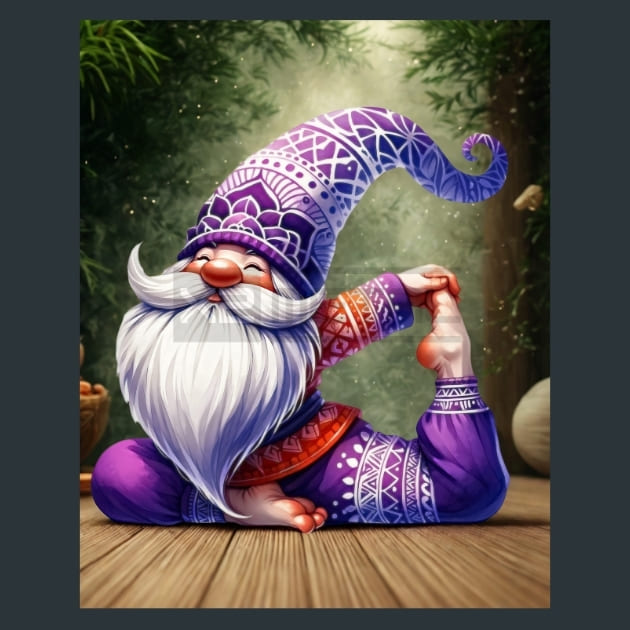 Yoga Gnomes 7 Metal Wall Art and Desktop Mouse Pad by X2Metal