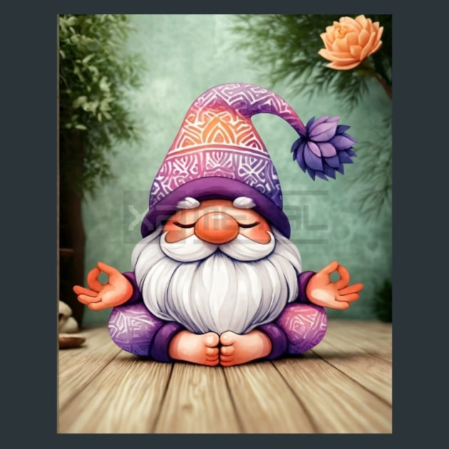 Yoga Gnomes 8 Metal Wall Art and Desktop Mouse Pad by X2Metal