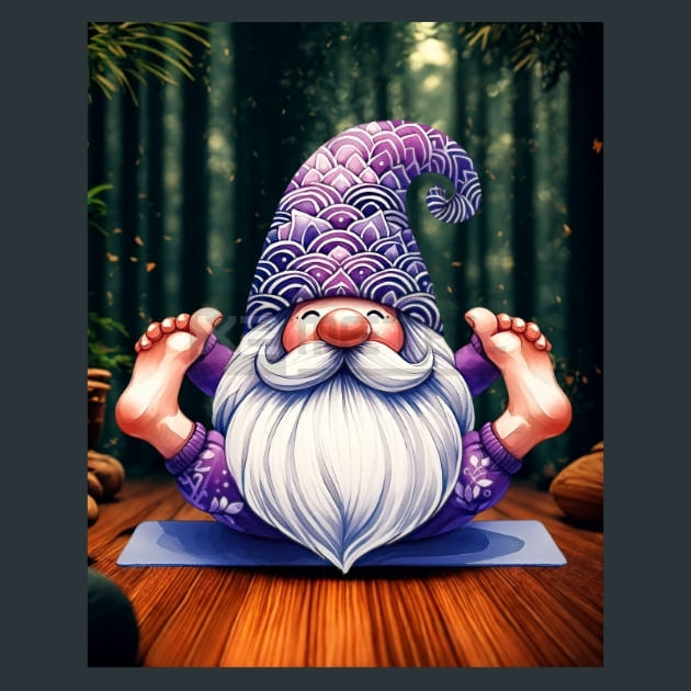 Yoga Gnomes 9 Metal Wall Art and Desktop Mouse Pad by X2Metal