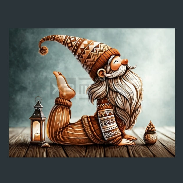 Yogi Gnomes 1 Metal Wall Art and Desktop Mouse Pad by X2Metal