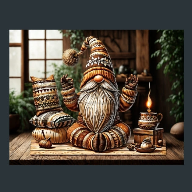 Yogi Gnomes 10 Metal Wall Art and Desktop Mouse Pad by X2Metal