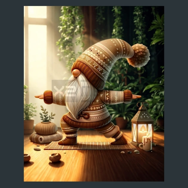 Yogi Gnomes 11 Metal Wall Art and Desktop Mouse Pad by X2Metal