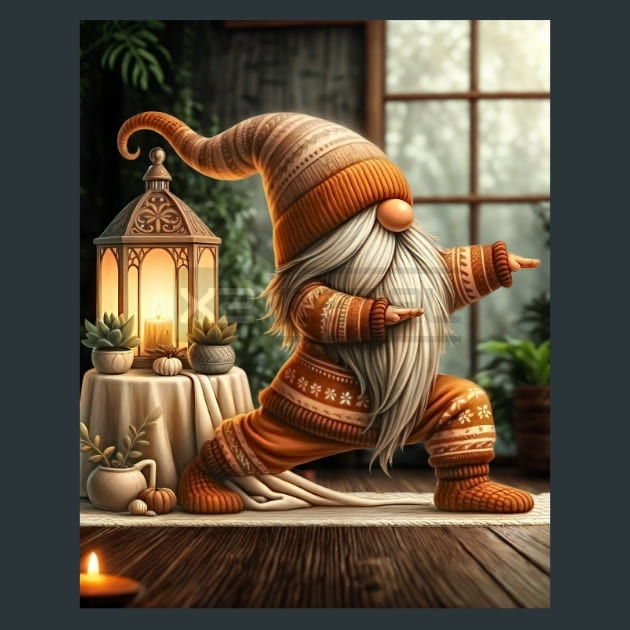 Yogi Gnomes 12 Metal Wall Art and Desktop Mouse Pad by X2Metal