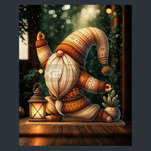 Yogi Gnomes 13 Metal Wall Art and Desktop Mouse Pad by X2Metal