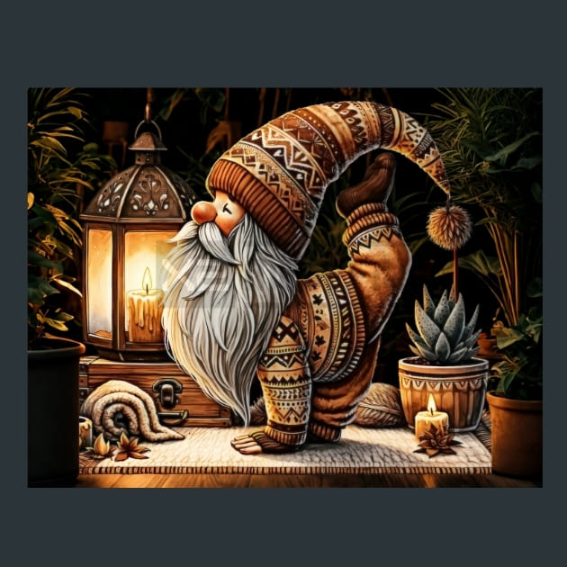Yogi Gnomes 5 Metal Wall Art and Desktop Mouse Pad by X2Metal