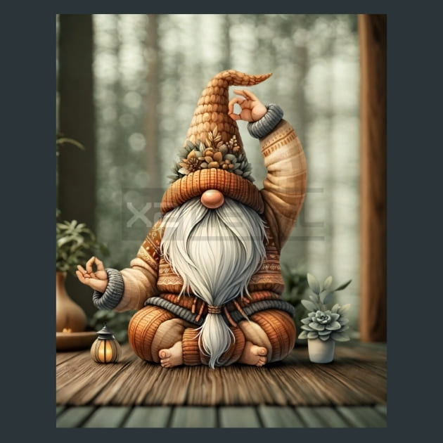 Yogi Gnomes 7 Metal Wall Art and Desktop Mouse Pad by X2Metal