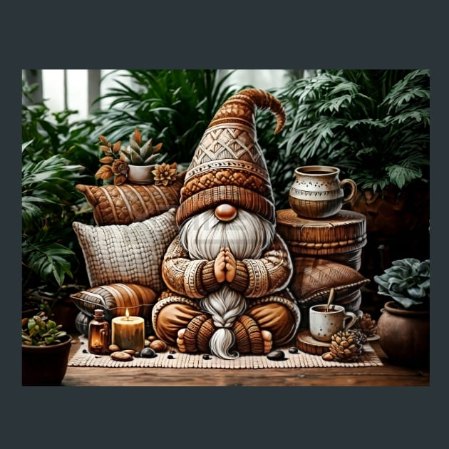 Yogi Gnomes 8 Metal Wall Art and Desktop Mouse Pad by X2Metal