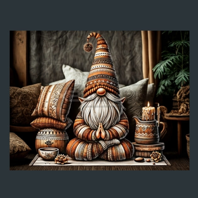 Yogi Gnomes 9 Metal Wall Art and Desktop Mouse Pad by X2Metal