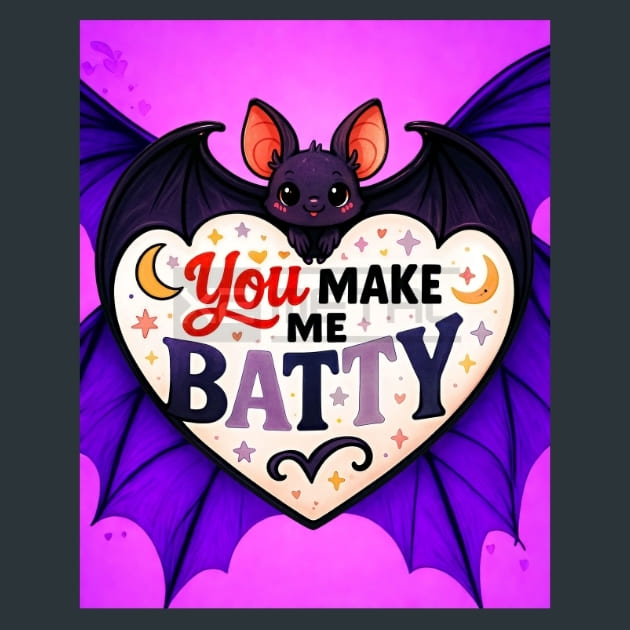 You Make Me Batty Metal Wall Art and Desktop Mouse Pad by X2Metal