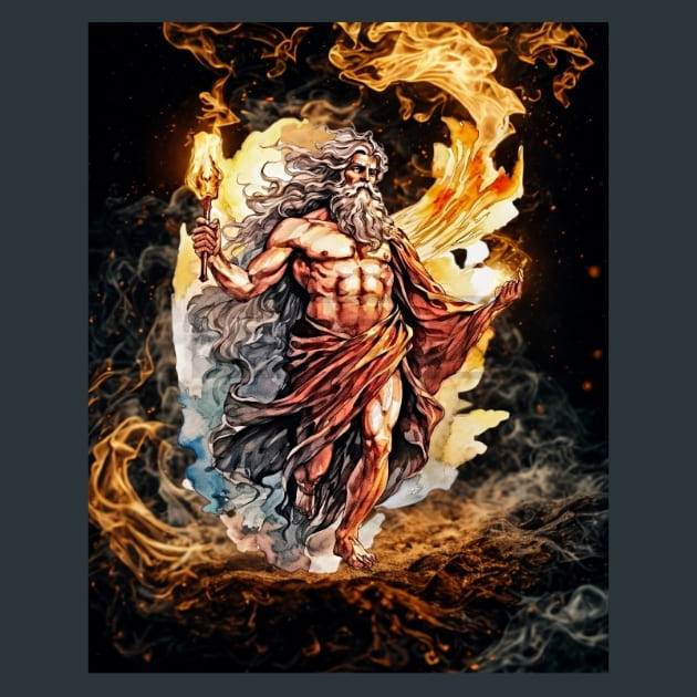 Zeus-Greek-Olympus Deitties Metal Wall Art and Desktop Mouse Pad by X2Metal