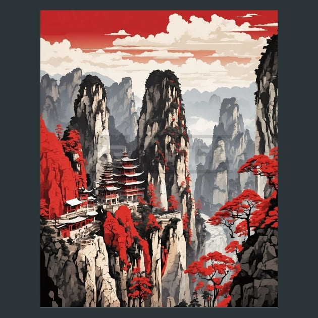 Zhangjiajie National Forest Park China Metal Wall Art and Desktop Mouse Pad by X2Metal