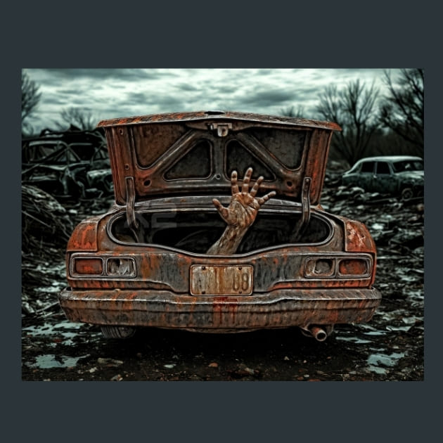 Zombie_Abandoned_Car-Zombie_Wasteland_metal_prints_posters_mouse_pads