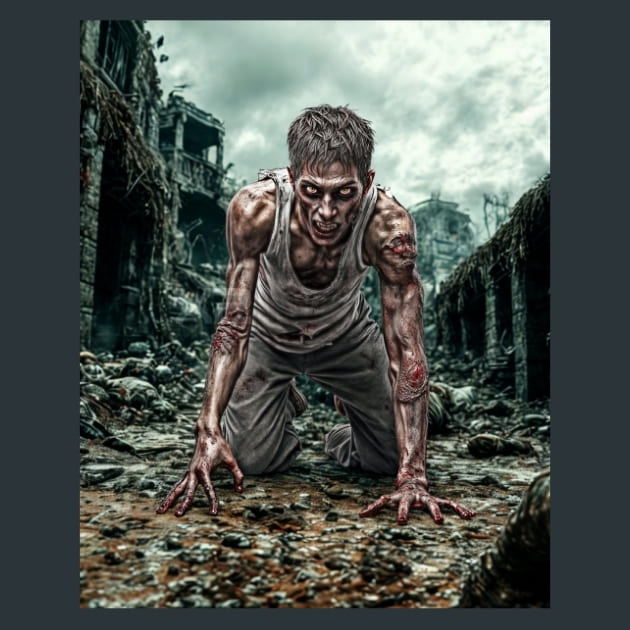Zombie Crawling Metal Wall Art and Desktop Mouse Pad by X2Metal