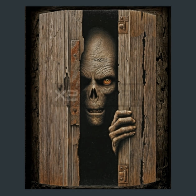 Zombie Peering Metal Wall Art and Desktop Mouse Pad by X2Metal
