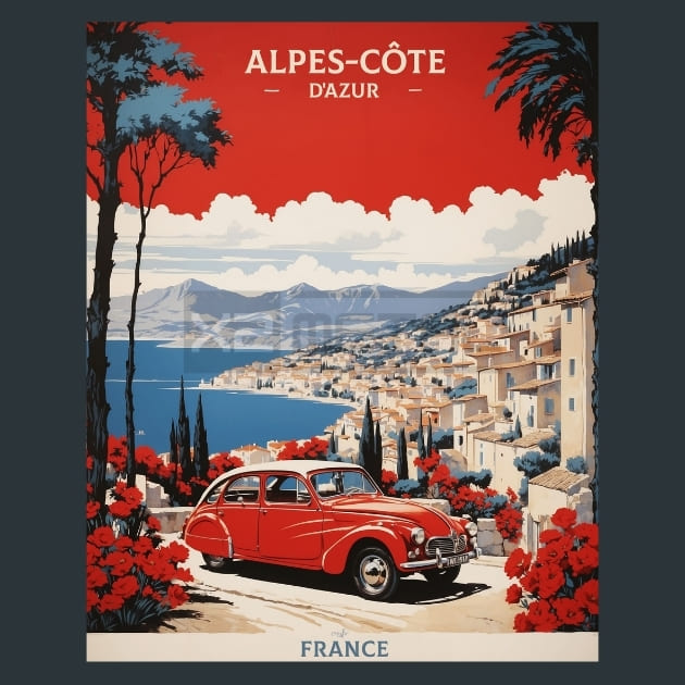 alpes côte d azur France Metal Wall Art and Desktop Mouse Pad by X2Metal