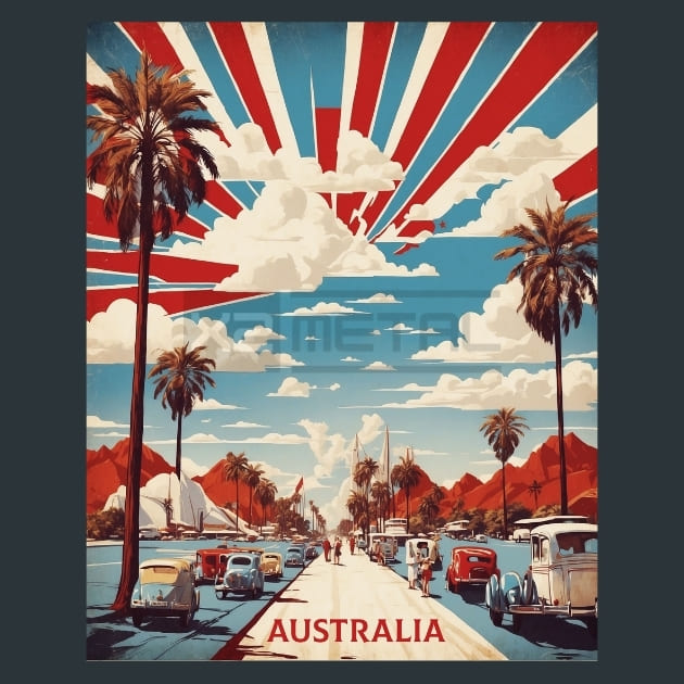Australia Sunny Day Metal Wall Art and Desktop Mouse Pad by X2Metal