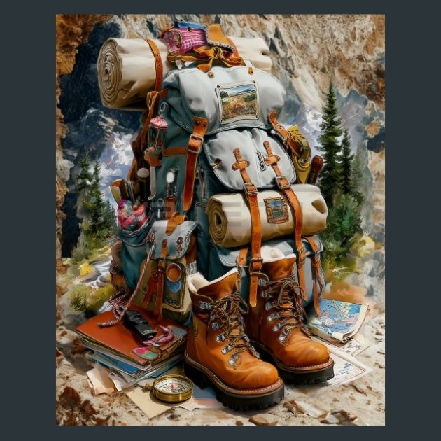 hiking-backpack-2-Metal-Prints
