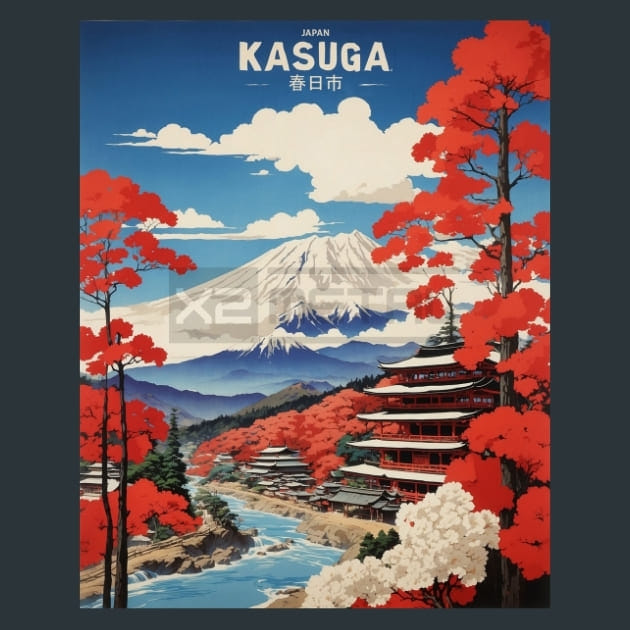 kasuga Japan Metal Wall Art and Desktop Mouse Pad by X2Metal