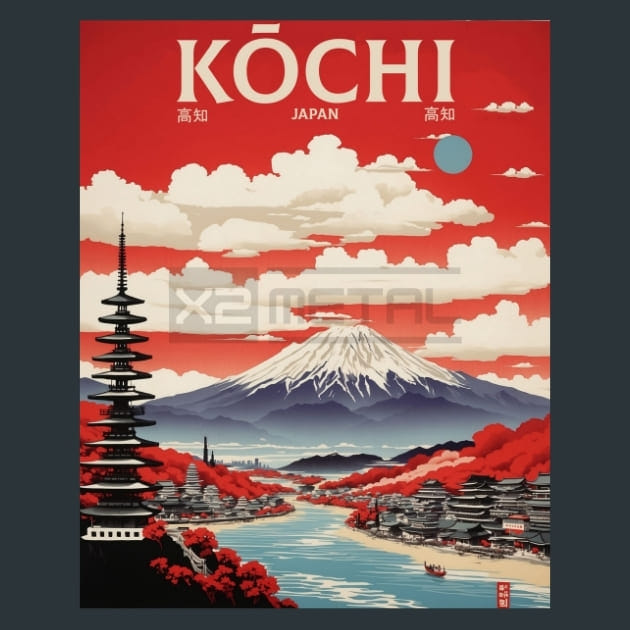 kochi japan Metal Wall Art and Desktop Mouse Pad by X2Metal