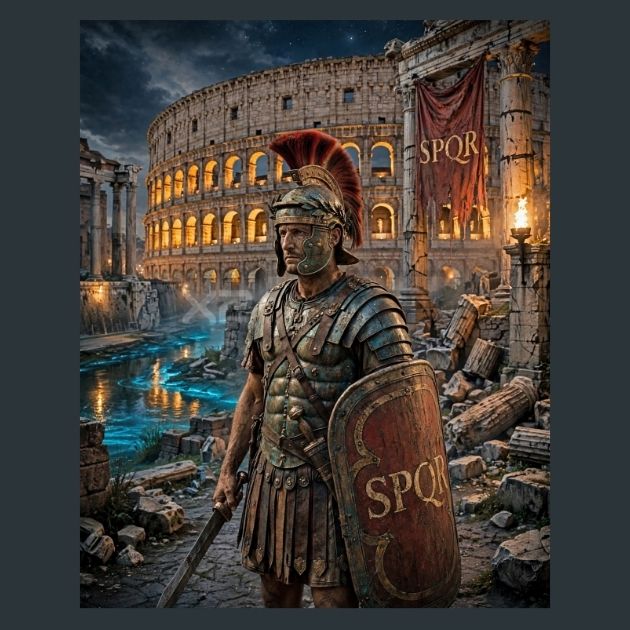 rome-centurion-colosseum-metal-print