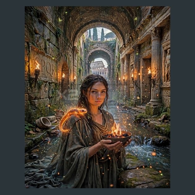 rome-ember-spark-cascade-metal-print