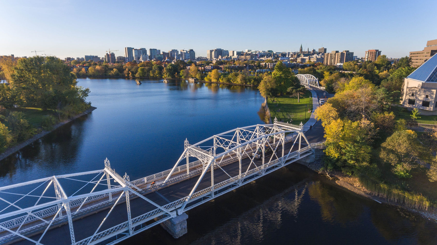 white-bridge-over-calm-lake