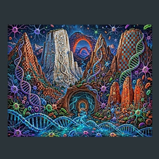 zion-national-park-bioluminescent-mosaic-metal-print